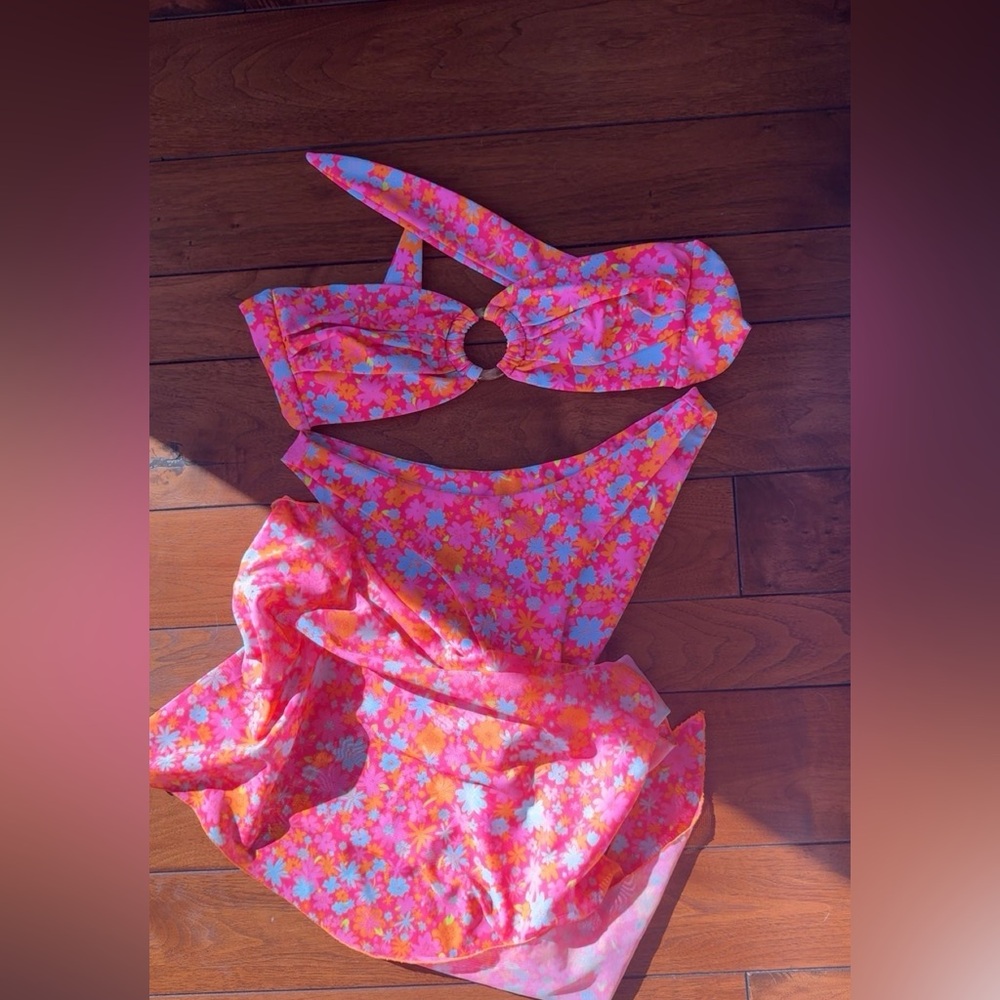 Kulani Kinis Pink and Orange Floral Bikini